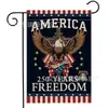 Bandeira de Jardim Cruzada para o Novo Dia da Independência, Bandeira com Listras e Águia Americana, Decoração Externa, Bandeira de Jardim Dupla Face em Linho