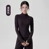 Chamarra de Yoga Forrada de Polar para Mujer Otoño Invierno Engrosada Cálida Ropa de Yoga Manga Larga Cuello Alto Cremallera Adelgazante Chaqueta de Fitness