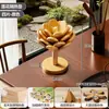 Juego de Té de Madera Maciza Base Aislante Térmico Alfombrilla para Taza de Té de un Árbol Mesa de Té Árbol de Navidad Estante Creativo para Adornos Mesa de Comedor Alfombrilla para Platos