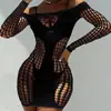 Lencería Erótica Transfronteriza Europea y Americana Uniforme de Mujer Sexy con Aberturas de Malla Ropa Seductora con Aberturas Transparente My030