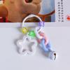 Llavero Estrella de Cinco Puntas Hueca Colorida Estilo Ins Corazón de Estrella de Niña Colgante para Mochila Escolar Llavero Pequeño Regalo