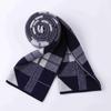 Bufanda de lana de oveja a cuadros para hombre, otoño e invierno, nueva para jóvenes estudiantes, de alta gama, gruesa, tejida, cálida, a cuadros, venta al por mayor