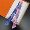 Pañuelo de Seda Sarga Estilo Francés para Mujer, Largo y Estrecho, Diadema Moda Coreana Estilo Ins, Decoración para Bolso, Pañuelo Diagonal, Transfronterizo