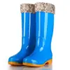 Botas de lluvia de moda para mujer, de caña alta, cálidas, engrosadas, de tubo largo, impermeables y antideslizantes, adecuadas para senderismo y días lluviosos