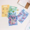 En Stock Bolsas de Regalo con Cierre Autocierre Florales de Cara Sonriente de Mano Empaques para Dulces Bandas Elásticas Scrunchies Joyería Pasador