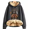 Sudadera de Vellón de Cordero para Hombre Otoño e Invierno Tendencia Ins Ropa de Pareja Holgada Talla Grande Chaqueta Cálida Casual con Forro de Vellón Engrosada
