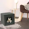 Nido de Gato de Fieltro, Semicerrado, Adecuado para Todas las Estaciones, Plegable y Lavable, Adecuado para Gatos de Interior, Perros y Nidos para Mascotas