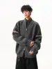 Cárdigan de punto retro estilo americano, suéter de bloque de color holgado de moda para hombre otoño/invierno, prenda exterior con cremallera, chaqueta casual