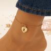 Joyería transfronteriza ins tobillera de amor de moda simple tobillera de corazón bohemia de moda adornos para pies de playa al por mayor