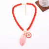 Collar con Colgante de Gota de Agua Geométrico Cruzado Retro de Color Contrastante Sentido de Diseño de Nicho con Cuentas para Mujer Salida de Vacaciones Vitalidad de Verano
