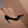 Zapatos de tacón alto para mujer con punta puntiaguda, novedad de 2023, para primavera y otoño, de una sola capa y boca baja, zapatos de tacón de aguja para mujer.