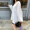 Ropa de Moda Coreana Dongdaemun de Alta Calidad para Mujer, Sudadera Casual Holgada Linda Juvenil con Cuello en V