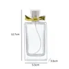 Frasco de Perfume com Laço Frete Grátis Cosméticos Frasco Recarregável Frasco de Vidro de Perfume Portátil Frasco de Vidro Transparente Quadrado Frasco com Borrifador