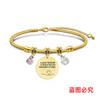 Pulsera Europea y Americana Transfronteriza de Acero Inoxidable Pulsera Hueso de Serpiente Día del Maestro Manzana de Diamante Conmemorativa Regalo Festivo Pulsera Grabada