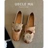 Sapatos Super Macios de Couro Genuíno de Pele de Cordeiro Estilo Francês Camada Única Femininos com Salto Interno Polimento de Cor Sapatilhas de Balé Sapatos de Noite com Saia Sapatos Mary Jane