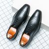 Zapatos de cuero puntiagudos para hombre, de talla grande, para las cuatro estaciones, de moda, de negocios, de estilo británico, para boda.