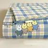 Sábana de Algodón Lavado Engrosado para Dormitorio de Estudiantes, Pieza Única, Sábana Suave y Funda de Almohada Hipoalergénica Juego de Tres Piezas