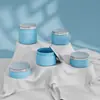 Venta al por mayor de Tarros Azules para Crema de 180/240/300/360/480g, Tarros para Crema Facial y Crema para Ojos, Tarros para Discos de Algodón Exfoliantes, Tarros para Crema