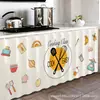 Cortina Cubierta para Gabinete con Riel Deslizante, a Prueba de Polvo, Impermeable, a Prueba de Aceite, para Ocultar Desorden, Cortina para Puerta de Gabinete de Estufa de Cocina, Cortina de Gabinete