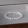 Pulsera "Rocío Blanco" Super Hidratante Blanco Natural Bei Cuerda Elástica Pulida a Mano Productos Genuinos Pulsera Pequeña Fresca Mujer