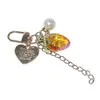Chaveiro Fofo e Personalizado Feminino Doce Coração de Morango em Formato de Coração Tendência Feminina Novo Criativo Acessório de Bolsa Chave Pingente