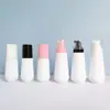 En stock botella cónica blanca de espuma de 60 ml, botella espumadora de PET para mousse de 100 ml, dispensador portátil de espuma facial