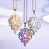 Pingente de flor de pentagrama de aço inoxidável 18K dourado colorido, pingente de colar, brincos, acessórios faça você mesmo