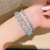 Pulsera tejida estilo Xiaohongshu para niñas, sensación de alta gama, lujo ligero, brazalete abierto, hueco, versátil, nicho, pulsera versátil