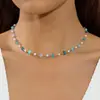 Comércio Transfronteiriço Personalizado Popular Colar Joias Japonês e Coreano Pequeno Fresco Verde Contas Tudo-em-um Simples Colar Corrente de Colar