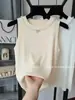 Camisola de Seda de Hielo para Mujer Ropa Interior de Verano Pequeño Aroma Ropa Exterior sin Mangas con Lazo de Perlas con Pequeño Traje Camiseta Base