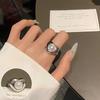 Anillo Minimalista de Corazón Hueco para Mujer, Geométrico Irregular Apilable Dulce Fresco Moda Versátil Anillo Abierto Anillo para Dedo Índice Moderno