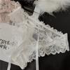 Ropa interior hueca con lazo estilo francés para mujer, sexy encaje encaje puro cintura baja algodón entrepierna calzones para niña