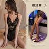 Divertido Sling de Ropa Interior Encaje Tentación para Dormir Sin Tiras Caliente Archivo Abierto Todo en Uno Traje de Uniforme para Mujer