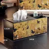 Caja de pañuelos de cuero estilo vintage, caja de almacenamiento para control remoto de escritorio de mesa de café de sala de estar estilo chino, caja de pañuelos de alta gama