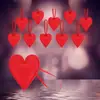 Colgante tridimensional en forma de corazón con relleno de fieltro Decoración del Día de San Valentín Guirnalda de fieltro Cortina de línea de amor Cadena colgante de corazón de melocotón del Día de San Valentín
