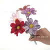 Imitación Ins Pequeño Fresco Terciopelo Flor de Cerezo Cabeza Pasador Hecho a Mano DIY Corona Adorno para el Cabello de Boda Material para Ramillete Flor Artificial