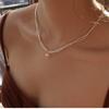 Collar de Perlas de Imitación de Alto Brillo Shijia para Mujer Doble Capa Alrededor de Perlas Pequeñas Gota de Agua Cadena para Clavícula Tipo Mismo que Blogger Famoso en Internet