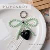 Design original pulseira de pérolas de amor cordão para celular mochila curta enfeites pendurados chaveiro anti-perda bolsa pingente para mulheres