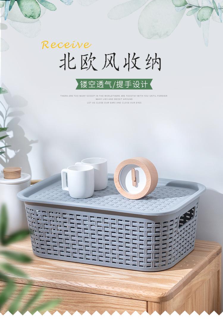 镂空收纳篮 pp塑料桌面整理杂物收纳箱 大容量内衣