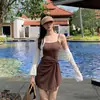 Maiô Feminino de Duas Peças com Saia, Estilo Novo 2026, Esconde a Barriga e Emagrece, Adequado para Férias na Praia e Banho em Fontes Termais [Dropshipping Disponível]