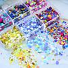 Kit de Lantejoulas Coloridas Redondas Pequenas Estilo Ins para Nail Art com 6 Compartimentos, Lantejoulas Florais Patchwork de Bolinhas Vintage para Primavera e Verão, Material de Resina