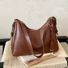 Bolso retro de gran capacidad para mujer para comercio exterior transfronterizo, nuevo bolso HOBO de moda casual, bolso de hombro cruzado simple y texturizado