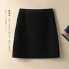 (Pantalones de Seguridad + Cremallera Invisible) Falda de Lana Línea A para Mujer en Otoño e Invierno, Nuevo Estilo de Cintura Alta que Cubre la Cadera Falda Corta