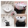 Lavabo de cerámica para salón de belleza, lavabo para sentarse en barbería para hombres, accesorios de cama para lavado de cabello, salvado de té BarberShop BarberShop
