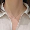 Collar de circonita con un solo diamante extremadamente fino, cadena de suéter para niña, cadena de clavícula, collar de acero de titanio, cadena de hueso de serpiente de nicho de lujo ligero, primera joyería