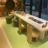 Escritório de Vendas Mesa e Cadeira Infantil Combinação Piso Elevado Shopping Center Área de Brincar Sala de Aula Educação Infantil Mesa de Artesanato Retangular