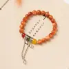 Pulsera de Doble Círculo de Ciprés de Acantilado Envejecido, Estilo Pixiu Atrae Riqueza DIY, Perlas de Ciprés de Acantilado de 0.8 mm, Coleccionables Unisex, Venta al por Mayor desde Fabricante