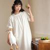 Camisón de Algodón Estampado de Primavera y Verano para Mujer 2025 Nuevo Encaje Suelto Ropa de Casa Estilo Japonés Amigable con la Piel Ropa de Dormir para Exterior