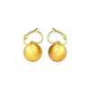 Brincos de Bola Metálicos Foscos Escovados para Mulheres, Design de Nicho de Luxo Leve, Sensação de Alto Padrão, Acessórios de Orelha Versáteis da Moda Atacado