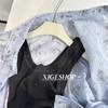 Camisola de Algodón Hilo Paramilis Texturizado para Mujer Elástica Ajustada Cuello en U Todas las Temporadas Sin Mangas Top Básico Blanco